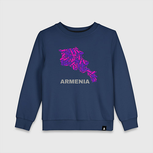 Детский свитшот Карта - Армения / Тёмно-синий – фото 1