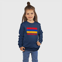 Свитшот хлопковый детский Armenia Flag, цвет: тёмно-синий — фото 2