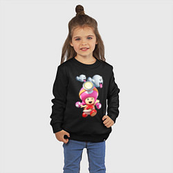 Свитшот хлопковый детский Girl Toad, цвет: черный — фото 2