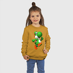 Свитшот хлопковый детский 3d Yoshi, цвет: горчичный — фото 2