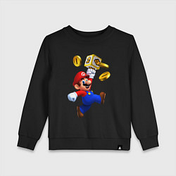 Свитшот хлопковый детский Mario cash, цвет: черный