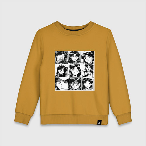 Детский свитшот Такая разная Мисато Сан Евангелион / Горчичный – фото 1