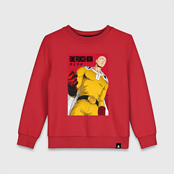 Свитшот хлопковый детский Сайтама Saitama Ванпанчмен, цвет: красный