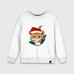 Детский свитшот Новогодний тигренок ползет