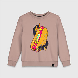 Свитшот хлопковый детский HotDog, цвет: пыльно-розовый