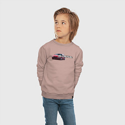 Свитшот хлопковый детский Авто BMW Alpina, цвет: пыльно-розовый — фото 2