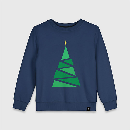 Детский свитшот Новогоднее дерево / Тёмно-синий – фото 1