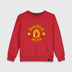 Свитшот хлопковый детский Манчестер Юнайтед логотип, цвет: красный