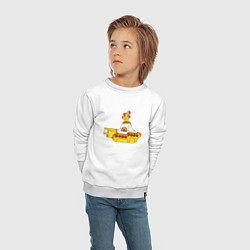 Свитшот хлопковый детский The Beatles Yellow Submarine в дудл стиле, цвет: белый — фото 2