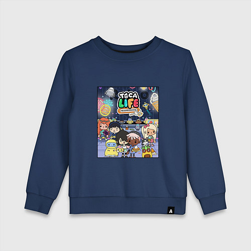 Детский свитшот Toca Boca Тока Бока Poster / Тёмно-синий – фото 1