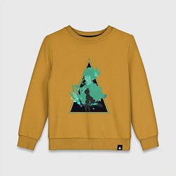 Свитшот хлопковый детский Genshin Impact VentiВенти, цвет: горчичный