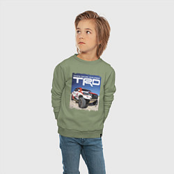 Свитшот хлопковый детский Toyota Racing Development, desert, цвет: авокадо — фото 2