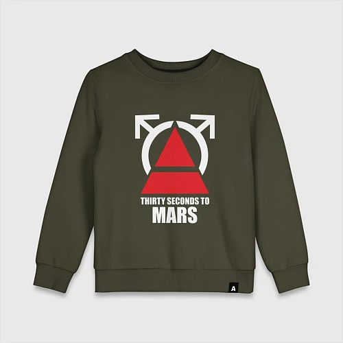 Детский свитшот 30 Seconds To Mars Logo / Хаки – фото 1