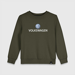 Свитшот хлопковый детский VOLKSWAGEN LOGO, цвет: хаки