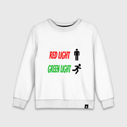 Свитшот хлопковый детский Red, Green Light, цвет: белый