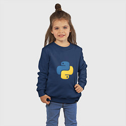 Свитшот хлопковый детский Python язык, цвет: тёмно-синий — фото 2