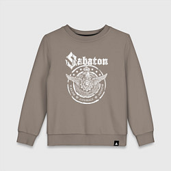 Свитшот хлопковый детский Белый логотип Sabaton, цвет: утренний латте