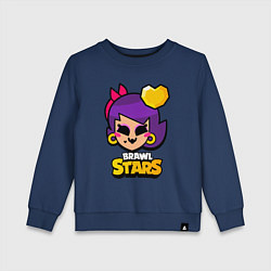 Свитшот хлопковый детский LOLA LOVE BRAWL STARS, цвет: тёмно-синий