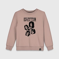 Свитшот хлопковый детский Участники группы Led Zeppelin, цвет: пыльно-розовый
