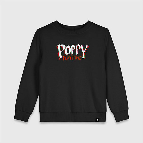 Детский свитшот Poppy Playtime Logo / Черный – фото 1