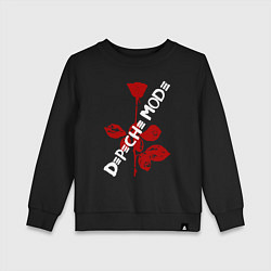 Свитшот хлопковый детский Depeche Mode красная роза, цвет: черный