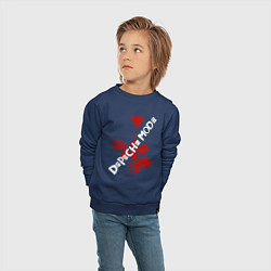 Свитшот хлопковый детский Depeche Mode красная роза, цвет: тёмно-синий — фото 2