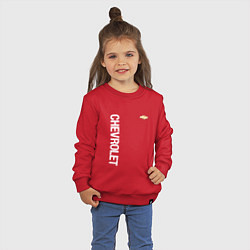 Свитшот хлопковый детский Chevrolet White Logo, цвет: красный — фото 2