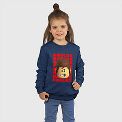Свитшот хлопковый детский ROBLOX RED LOGO LEGO FACE, цвет: тёмно-синий — фото 2