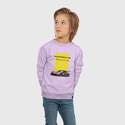 Свитшот хлопковый детский Porsche Carrera 4S Motorsport, цвет: лаванда — фото 2