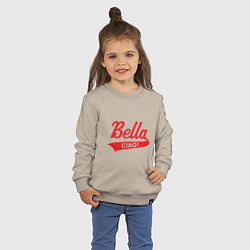 Свитшот хлопковый детский Bella Ciao Белла Чао, цвет: миндальный — фото 2