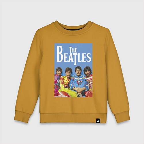 Детский свитшот The Beatles - world legend! / Горчичный – фото 1