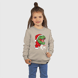 Свитшот хлопковый детский T-rex Merry Roar, цвет: миндальный — фото 2