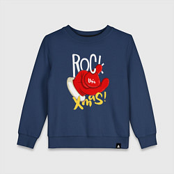 Свитшот хлопковый детский Red mittens Rock this xmas, цвет: тёмно-синий