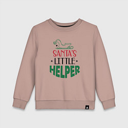 Свитшот хлопковый детский Santas littke helper, цвет: пыльно-розовый