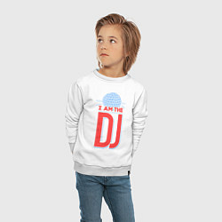 Свитшот хлопковый детский I am the DJ, цвет: белый — фото 2
