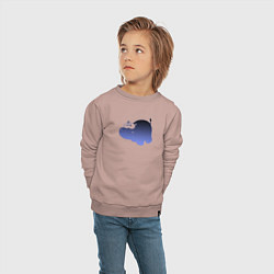 Свитшот хлопковый детский Бегемотик фиолетовый, цвет: пыльно-розовый — фото 2