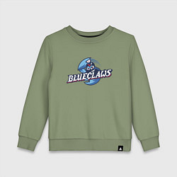 Свитшот хлопковый детский Jersey shore Blue claws - baseball team, цвет: авокадо