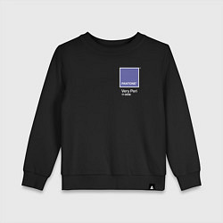Свитшот хлопковый детский PANTONE 17-3938 Very Peri, цвет: черный