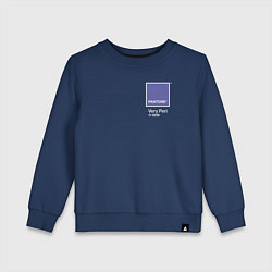 Свитшот хлопковый детский PANTONE 17-3938 Very Peri, цвет: тёмно-синий
