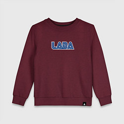 Свитшот хлопковый детский LADA - SEGA логотип, цвет: меланж-бордовый