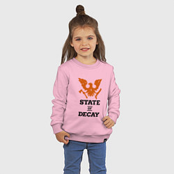 Свитшот хлопковый детский State of Decay Эмблема Лого, цвет: светло-розовый — фото 2