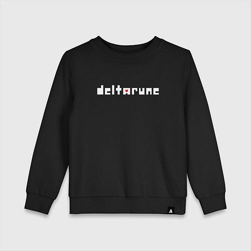 Детский свитшот Deltarune logo надпись / Черный – фото 1