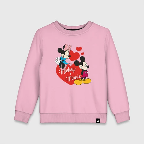 Детский свитшот Mickey x Minnie Love / Светло-розовый – фото 1