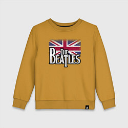 Свитшот хлопковый детский The Beatles Great Britain Битлз, цвет: горчичный