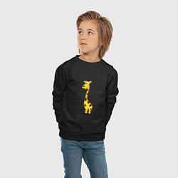 Свитшот хлопковый детский Веселый жирафик, цвет: черный — фото 2