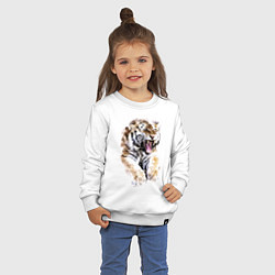 Свитшот хлопковый детский Независимая тигрица, цвет: белый — фото 2