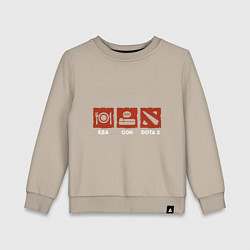 Детский свитшот Еда, сон, дота2