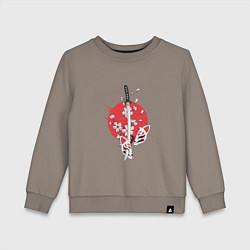Свитшот хлопковый детский Рассекающий клинок, цвет: утренний латте