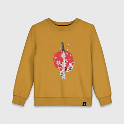 Свитшот хлопковый детский Рассекающий клинок, цвет: горчичный