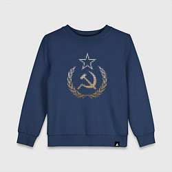 Свитшот хлопковый детский Символы СССР стиль полутон, цвет: тёмно-синий
